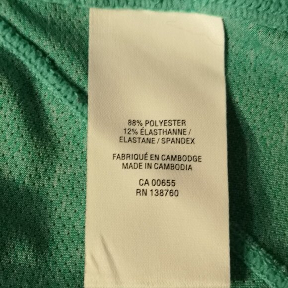 Hyba Ladies Size XXL Short Sleeve V-neck Green Workout T-shirt - Picture 4 of 6